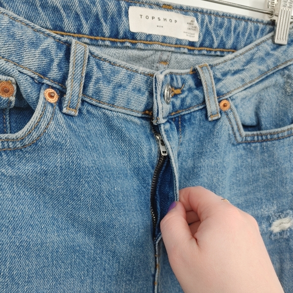 Topshop | distressed mom jeans - Picture 5 of 9